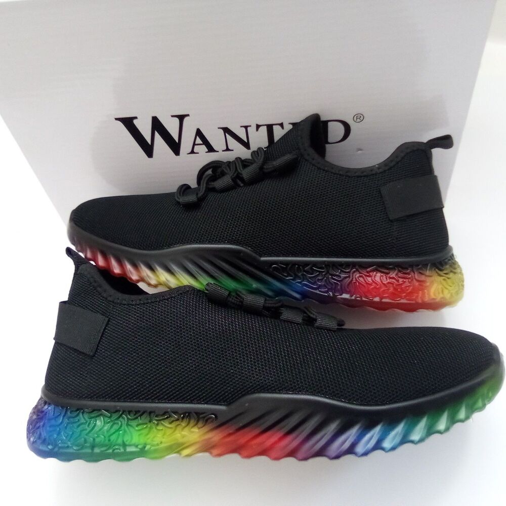 WANTED Affinity Womens Low Top Lace Up Sneakers Black Multi Mesh Size 8 NIB